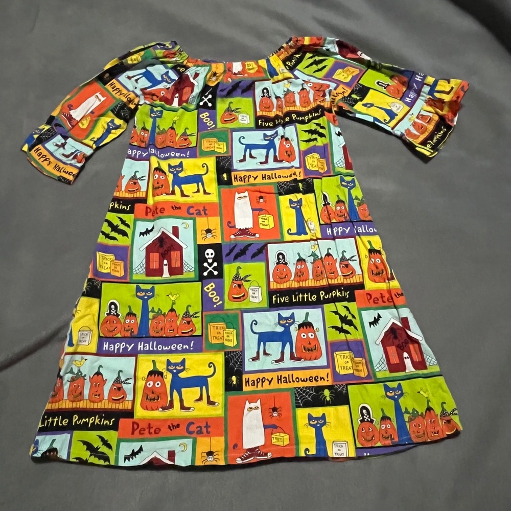 Pete The Cat & Five Little Pumpkins Halloween Dress Sz 5 Girls